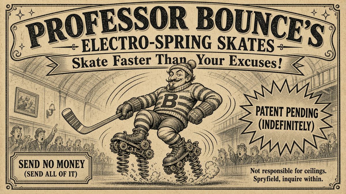 Advertisement for Professor Bounce's Electro-Spring Skates